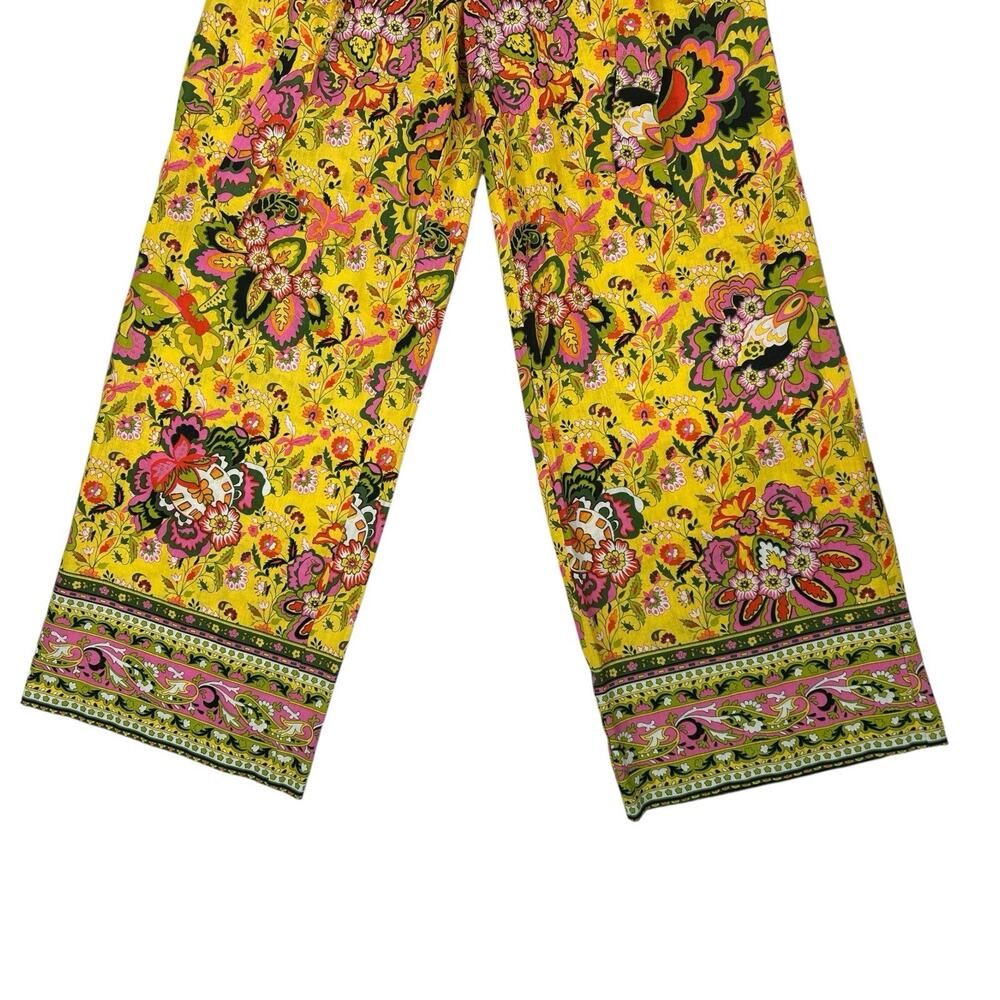 NWT Gibson & Latimer Pull On Casual Wide Leg Pants Linen Blend Floral Belt Sz S - Picture 4 of 15